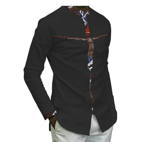 New African Cotton Batik Print Men'S Casual Top - Image 5