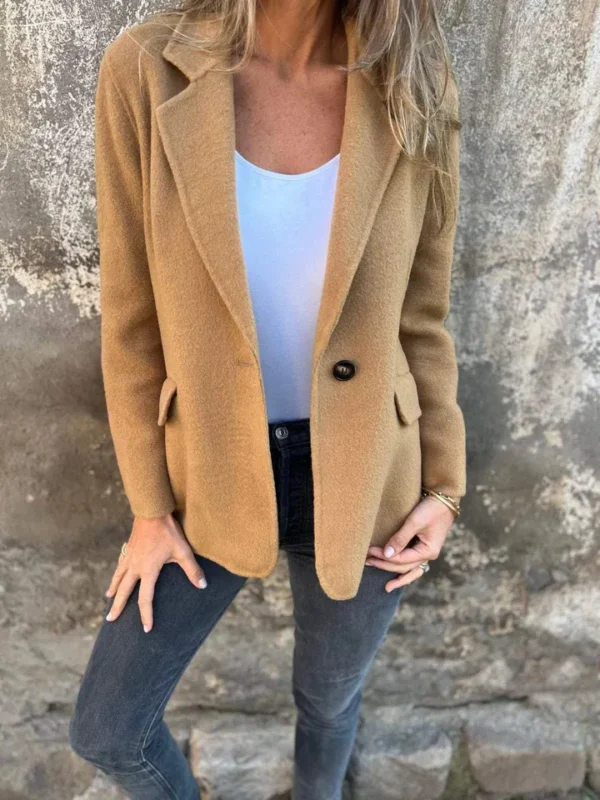 Ins Button Lapel Short Blazer Winter Fashion Commuter Jacket Outwear Women's Clothing - Image 4