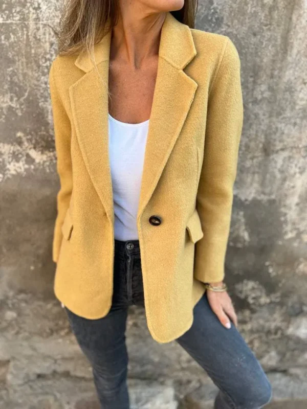 Ins Button Lapel Short Blazer Winter Fashion Commuter Jacket Outwear Women's Clothing - Image 2