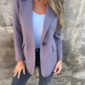 Ins Button Lapel Short Blazer Winter Fashion Commuter Jacket Outwear Women's Clothing
