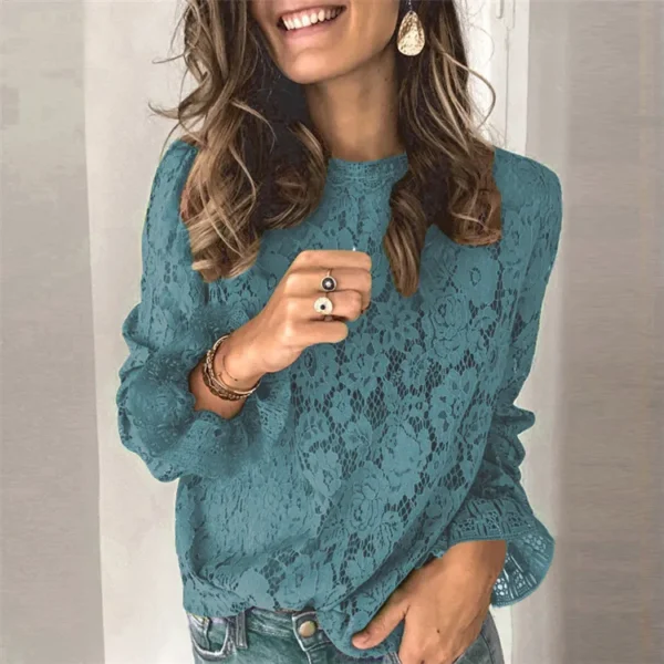 Hollow lace shirt womens clothing - Image 6